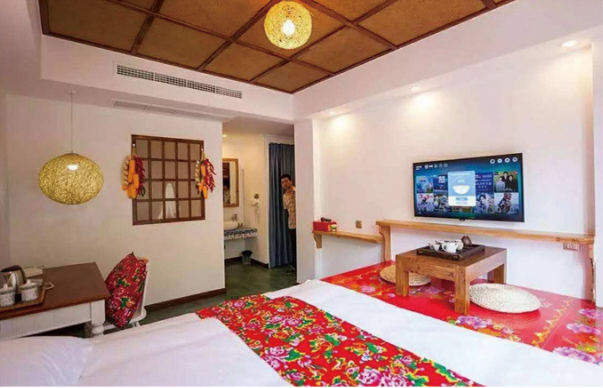 農家樂內景。廟爾臺村供圖